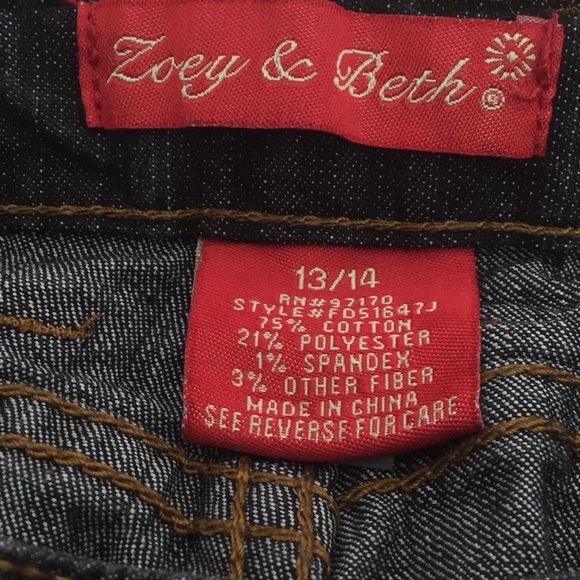 Zoey & Beth Dark Blue Wash Bootcut Blue Jeans SZ13/14 - Picture 4 of 4